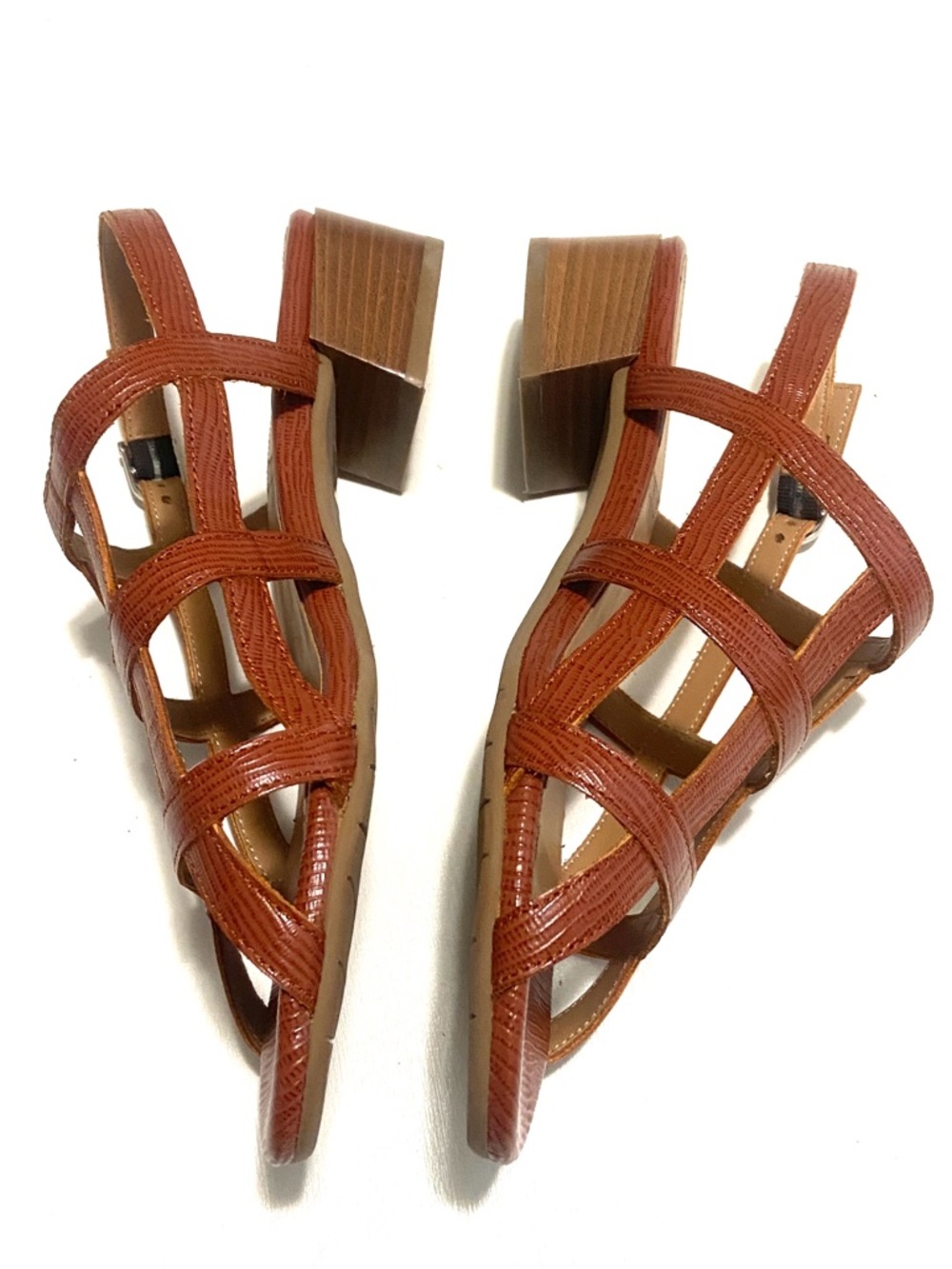 Aquatalia Harlie Leather cage Sandal in Russel - Picture 3 of 9